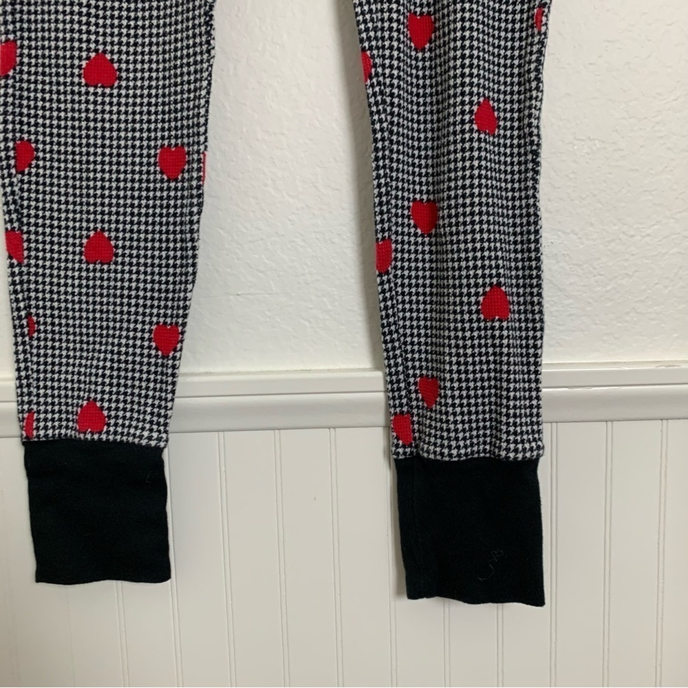Victoria’s Secret Houndstooth Heart Thermal Pajama Set Womens S Waffle Stretch - Picture 9 of 13